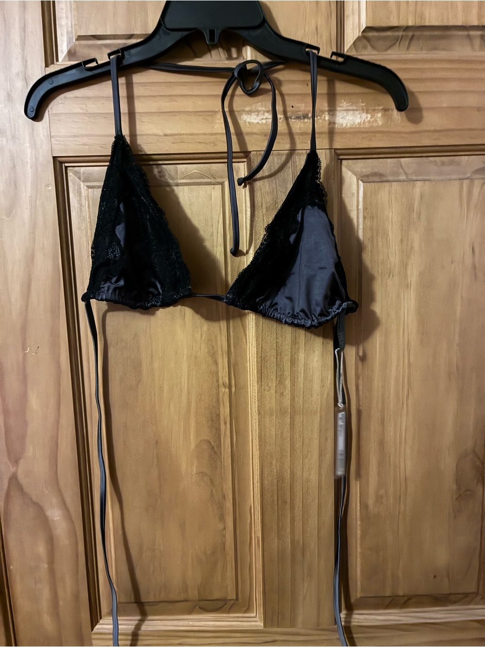SKIMS Gunmetal Lace Bikini Top